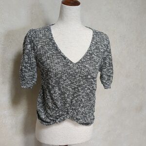 Cropped Short Sleeve Sweater